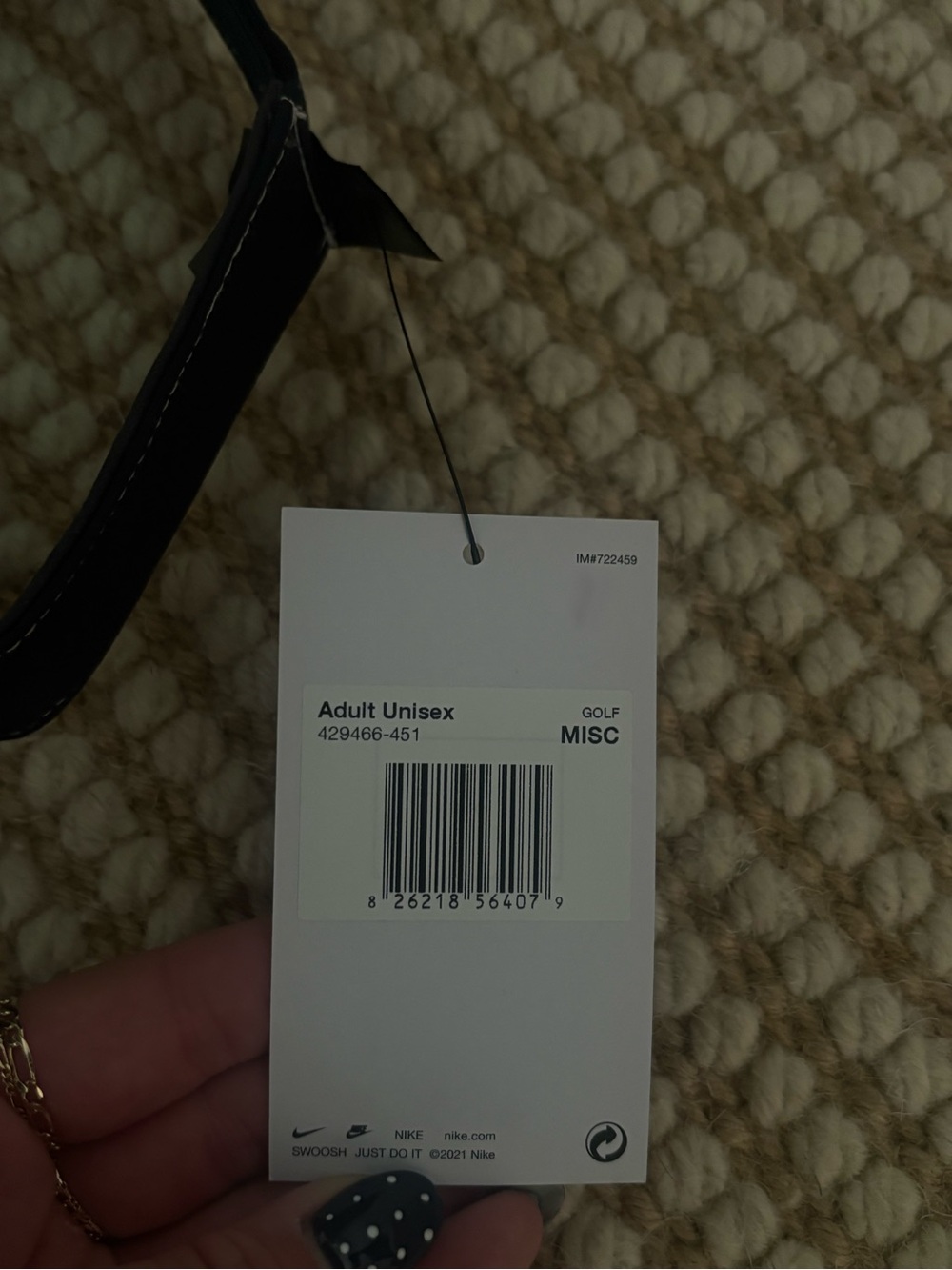 Nike Navy Blue Visor with White Swoosh and Contrast Stitching - Picture 3 of 3